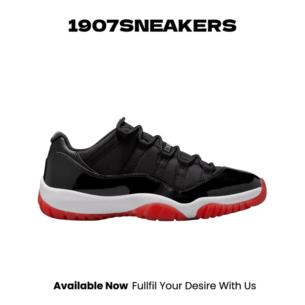 Sepatu Sneakers Pria Nike Air Jordan 11 Retro Low - Black/Varsity Red ORIGINAL NIKFV5104006