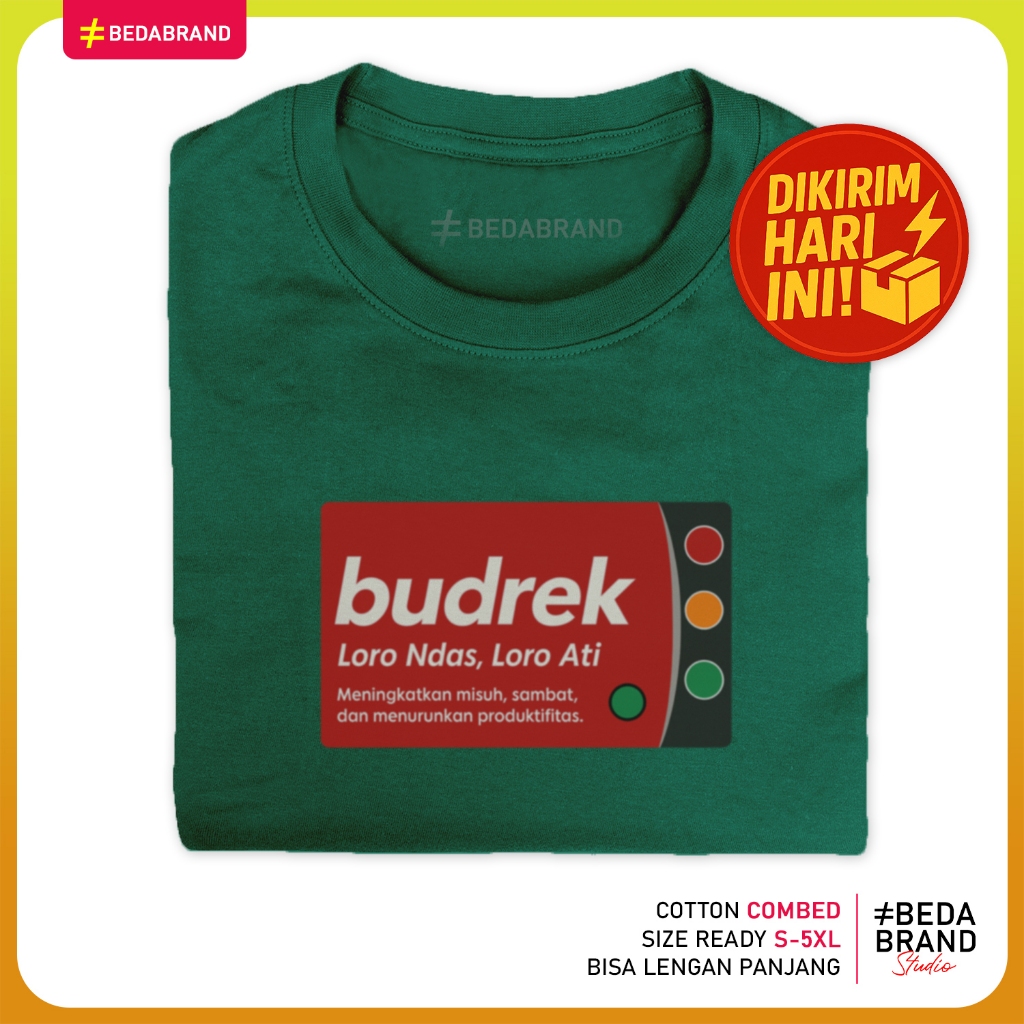 Kaos Parodi Plesetan Logo Brand Unik Lucu - Budrek