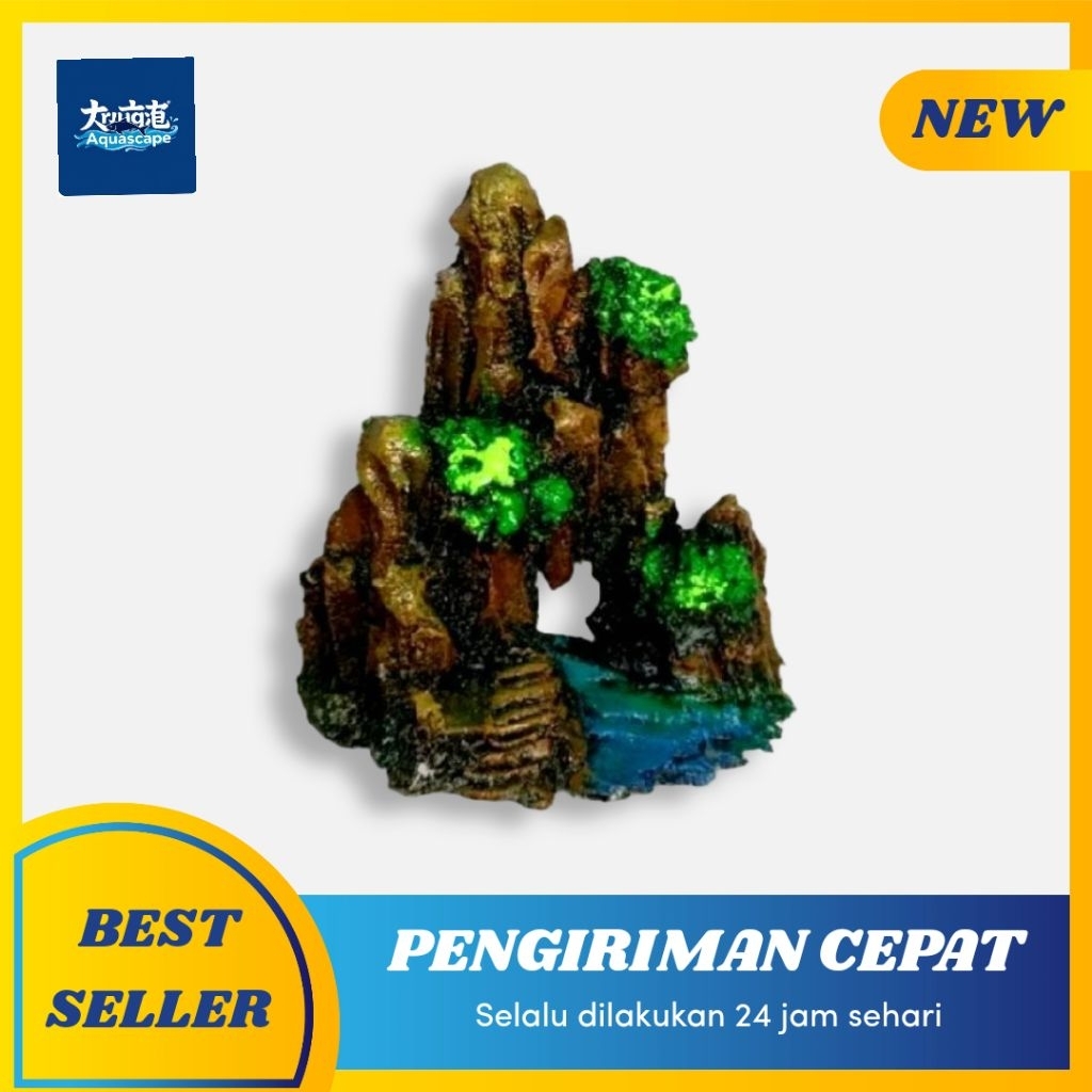 Dekorasi tebing aquascape thema batu karang