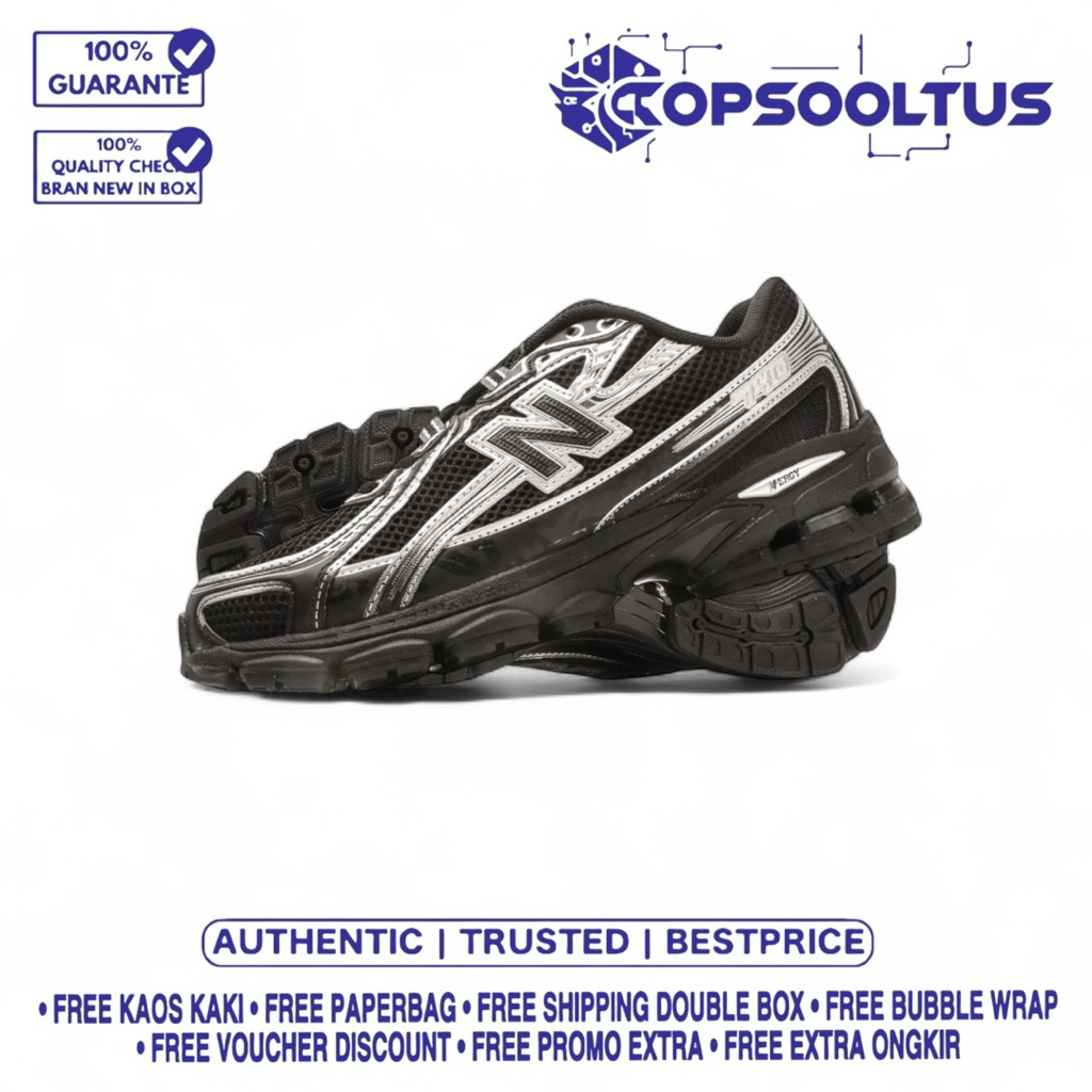 

Sneakers'740V2 Black Silver Metallic 100'% Authentic Bnib.