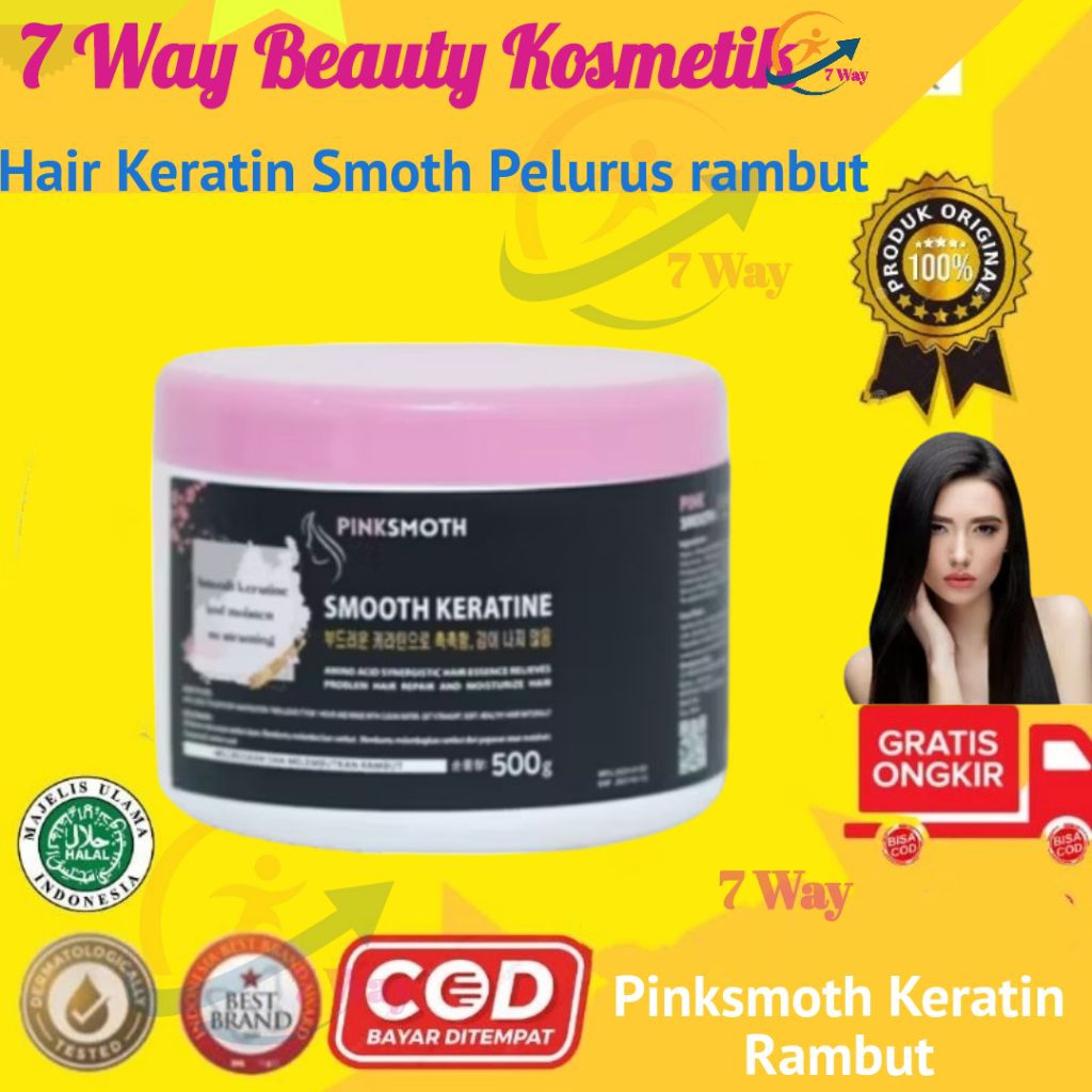 PINKSMOTH KERATIN RAMBUT UKURAN BESAR 500 GR PELURUS RAMBUT TANPA CATOK BPOM HAIR KERATIN RAMBUT | S