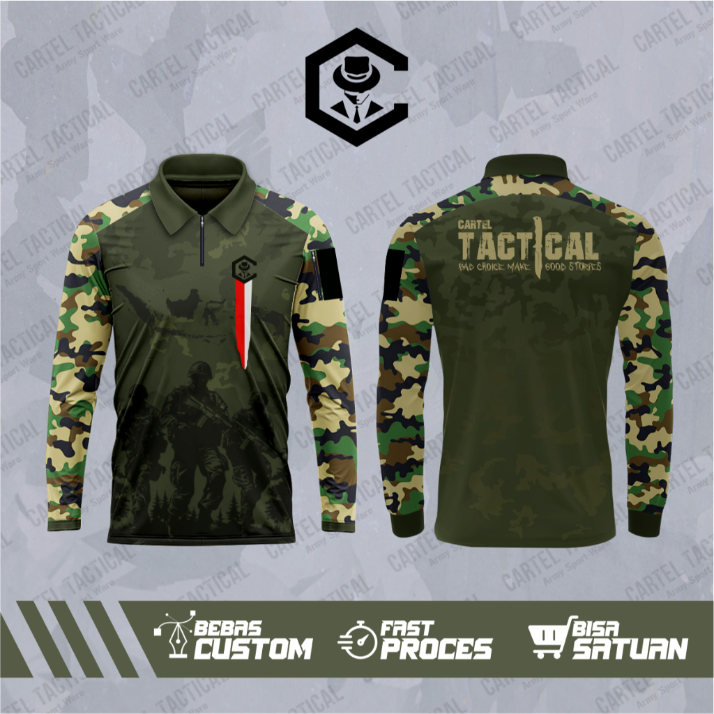BAJU KAOS JERSEY TACTICAL LENGAN PANJANG TNI (CT0105)