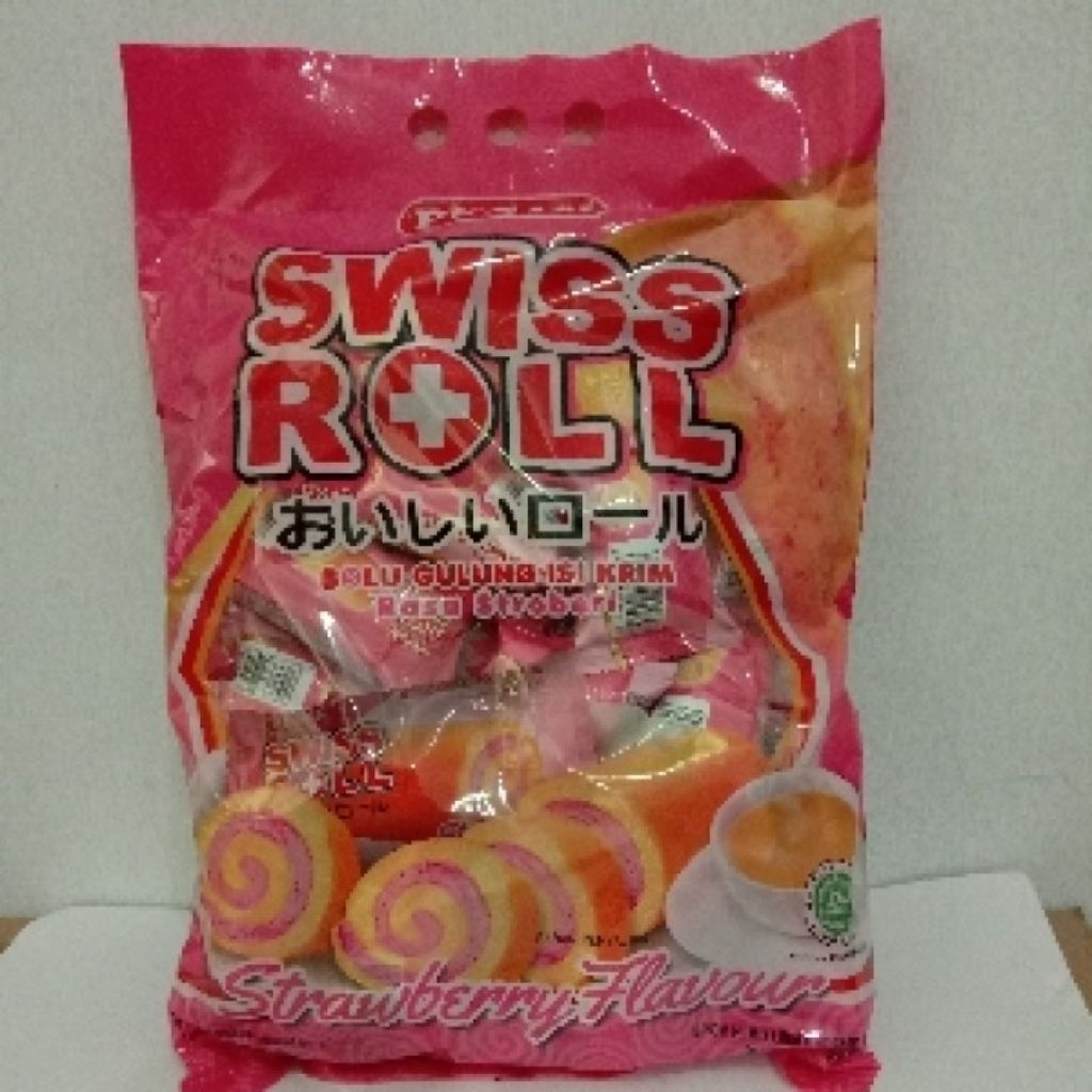 

Pusan Swiss Roll Bolu Gulung Krim Rasa Stroberi 360 gram