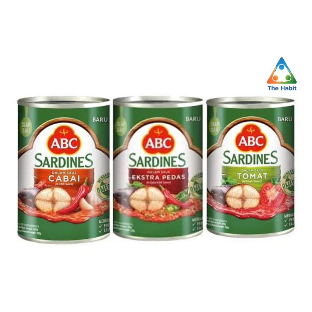 

(The Habit) Sarden ABC 425gr Kaleng Besar Sardines / Makanan Kaleng