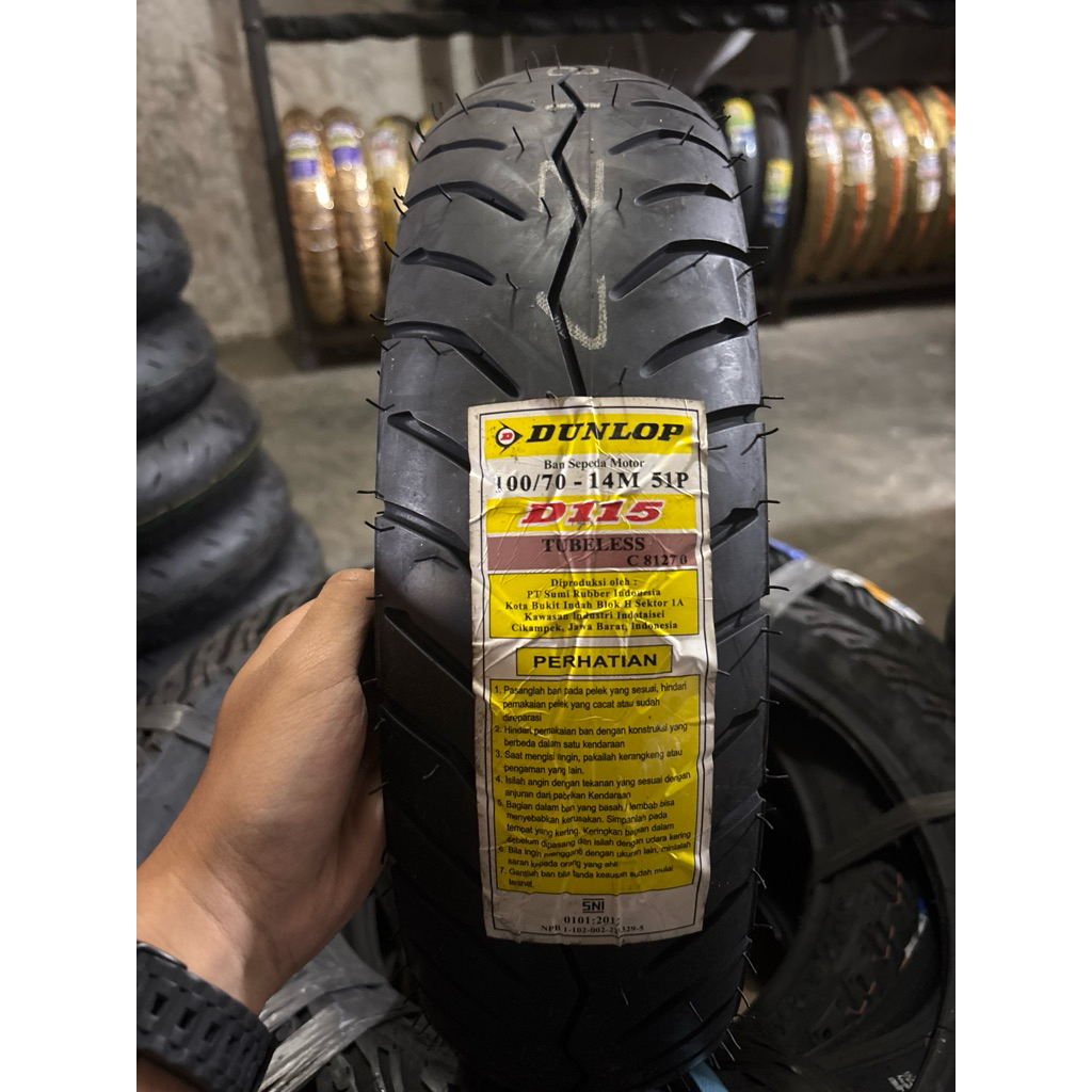 DUNLOP D115 100/70 RING 14 TUBELESS