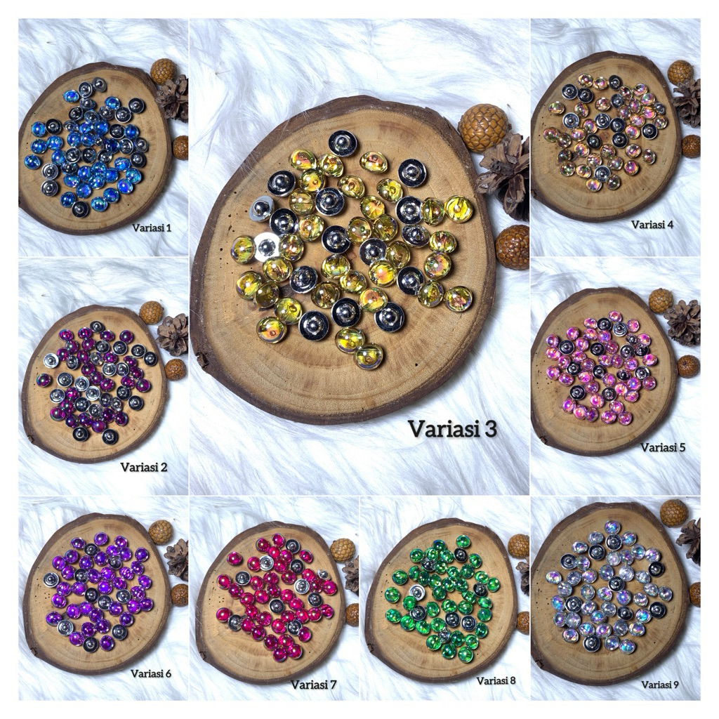 @100PCS KANCING JAMUR BERAGAM WARNA