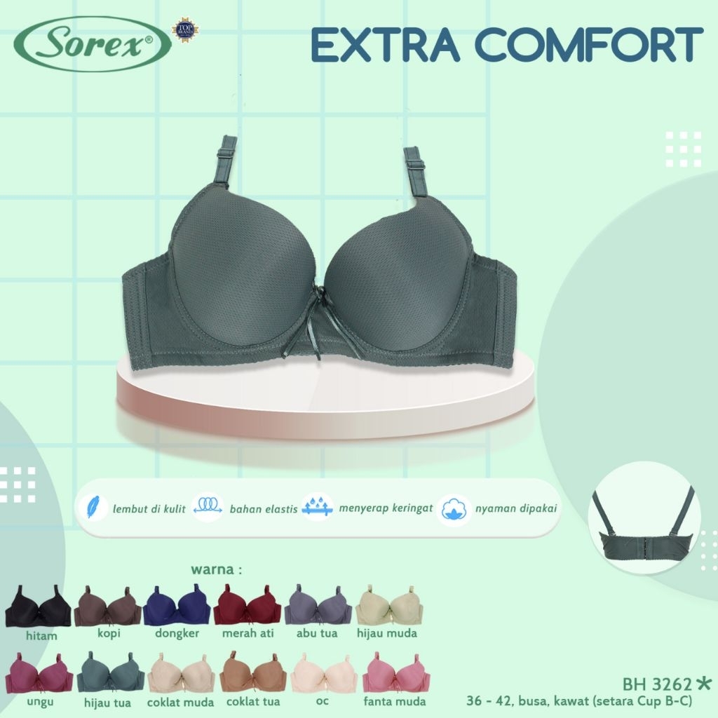 Bra Bh Sorex 3262 Busa Tipis Kawat Kait 3 / Bra Sorex Kawat Kait 3