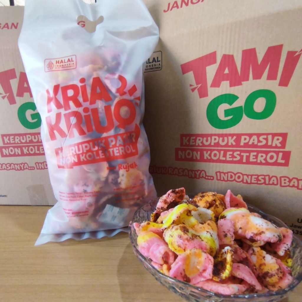 

Kerupuk Pasir Kriaq-Kriuq / Tamigo Non Kolesterol 250gr Rasa Rujak