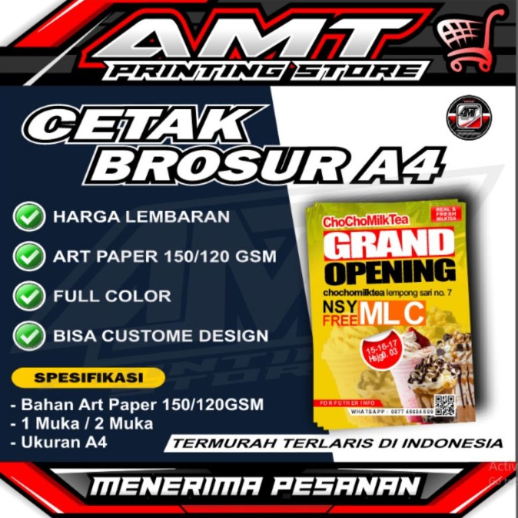 

BROSUR || CETAK BROSUR A4 [ 1 SISI / 2 SISI ] || BISA CUSTOM