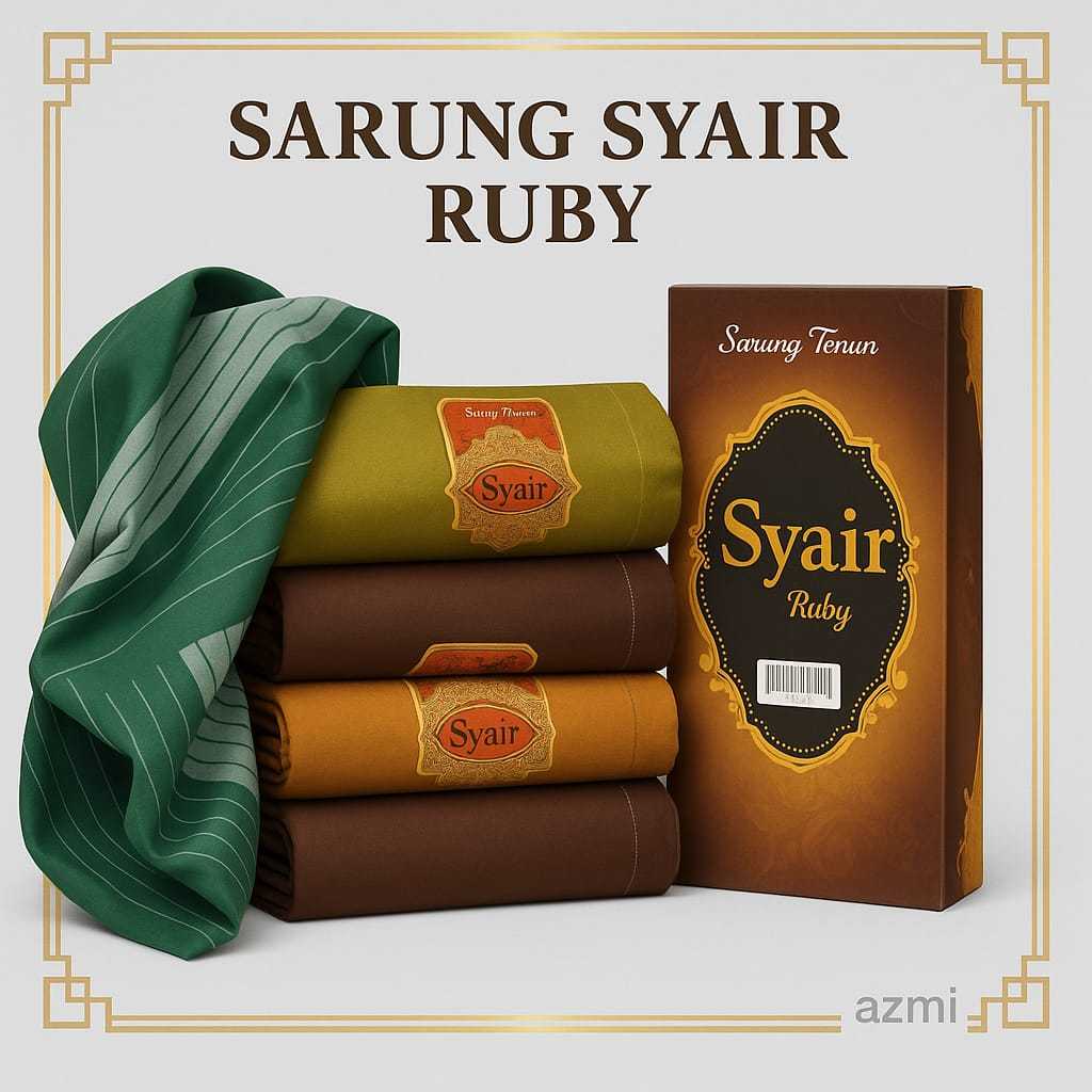 Sarung Tenun Syair Ruby Polos , Sarung Dewasa Original SYAIR