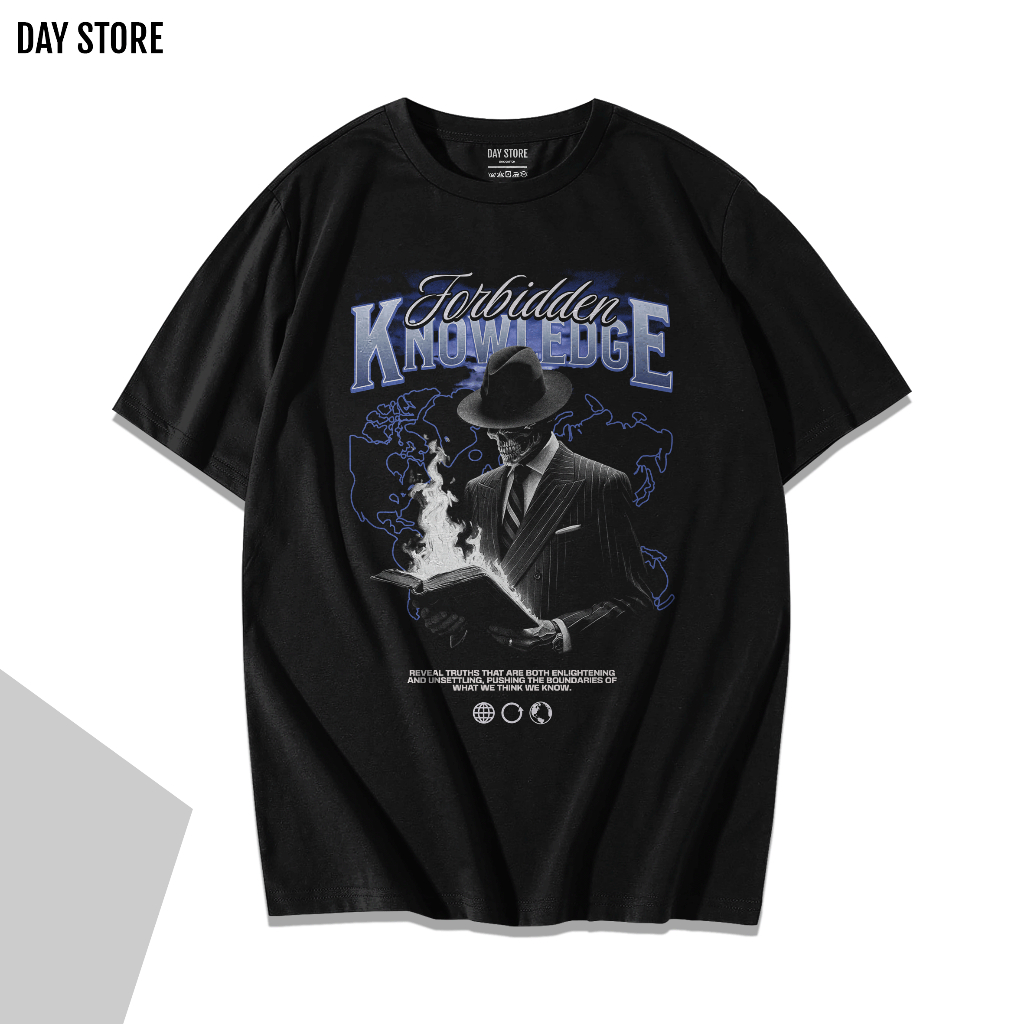 DAY STORE - Kaos Streetwear Forbidden Knowledge Pria Wanita Baju Tshirt Distro