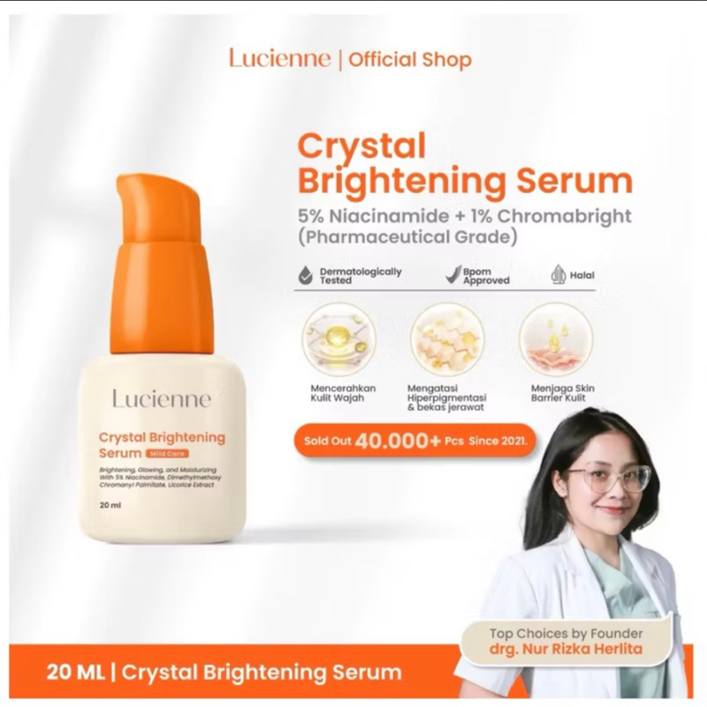 READY SIAP KIRIM 100% ORI CRYSTAL BRIGHTENING SERUM LUCIENNE SUNSCREEN TINTED GLOWONG LUCIENNE RETIN