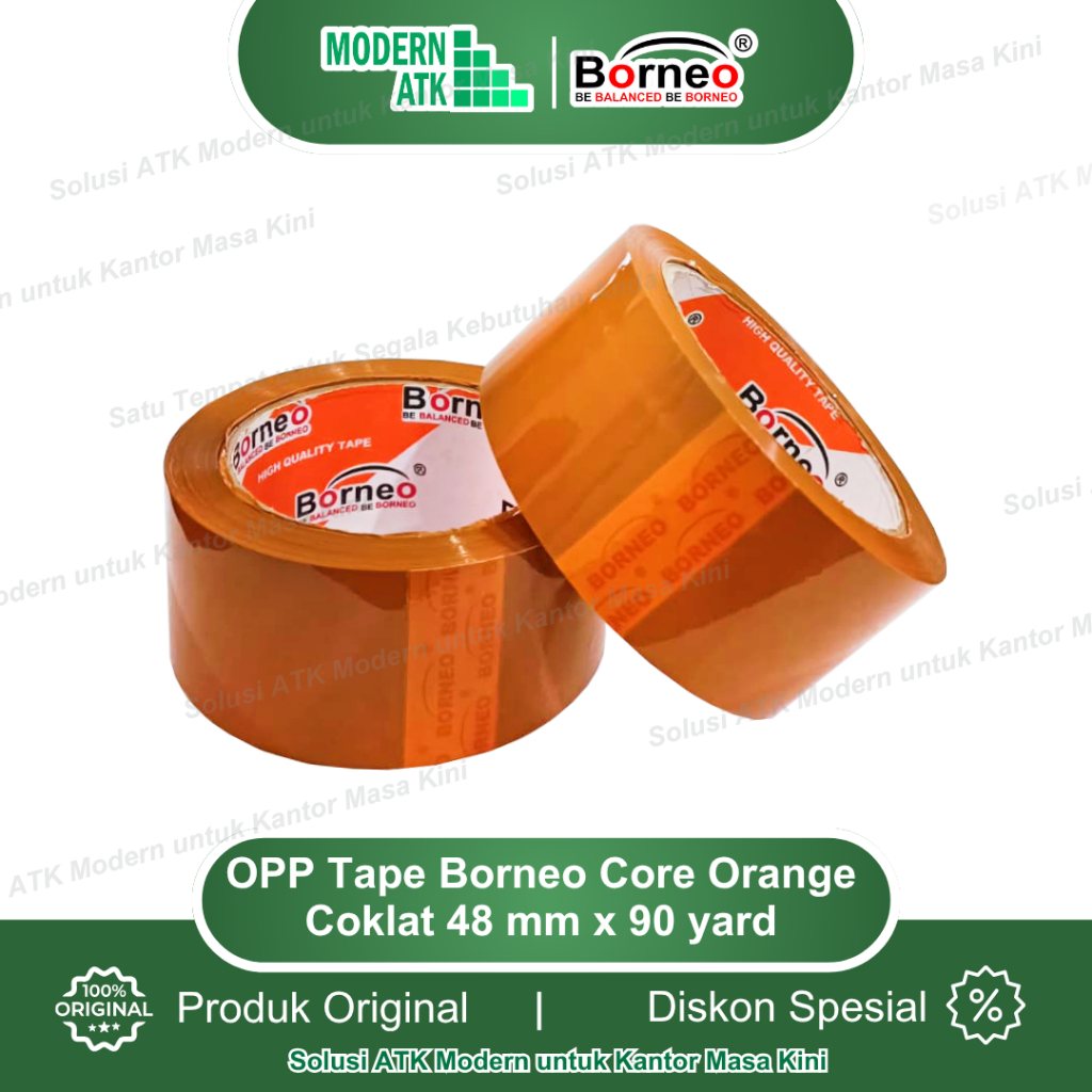 

Borneo OPP Lakban Bening / Coklat 48 mm x 90 Yard - Bening