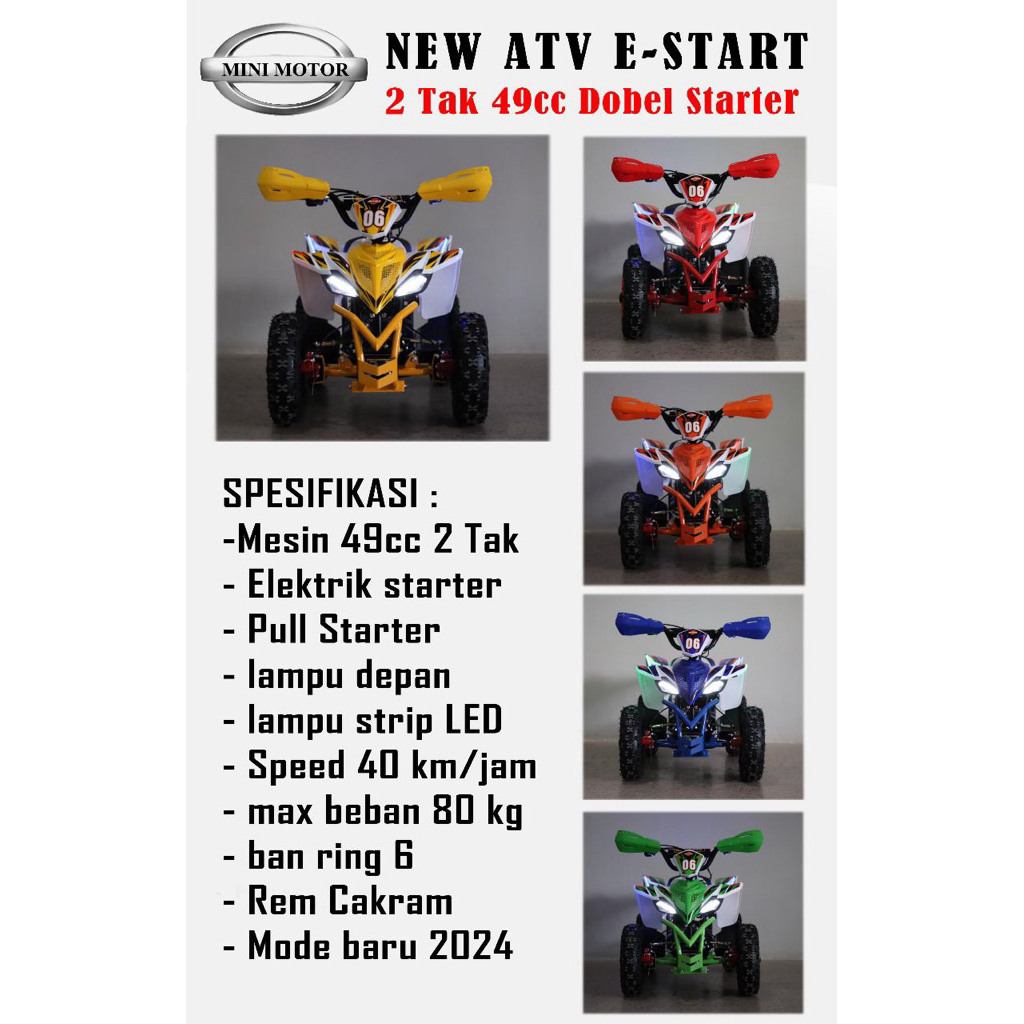 Mini Atv Sporty Double Stater 50cc Matic 2 Tak