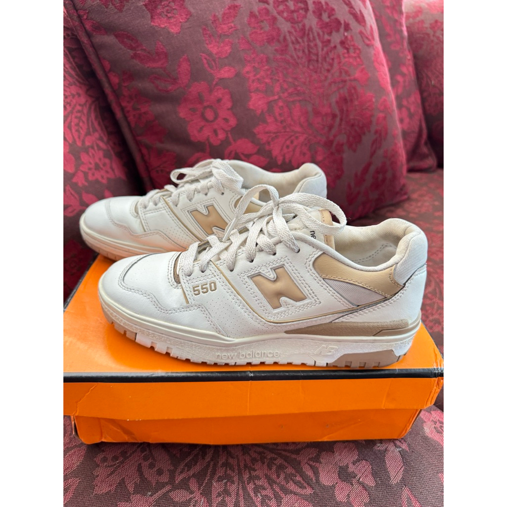 New Balance 550 Original White Brown Shoes Sepatu Sneakers Women Wanita (Preloved)