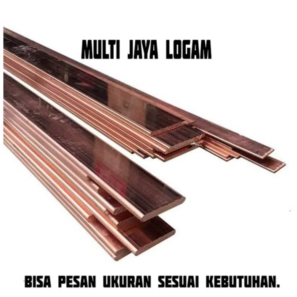 Plat Strip Busbar Tembaga 2mm X 15mm X 200mm Plat Tembaga / tembaga murni