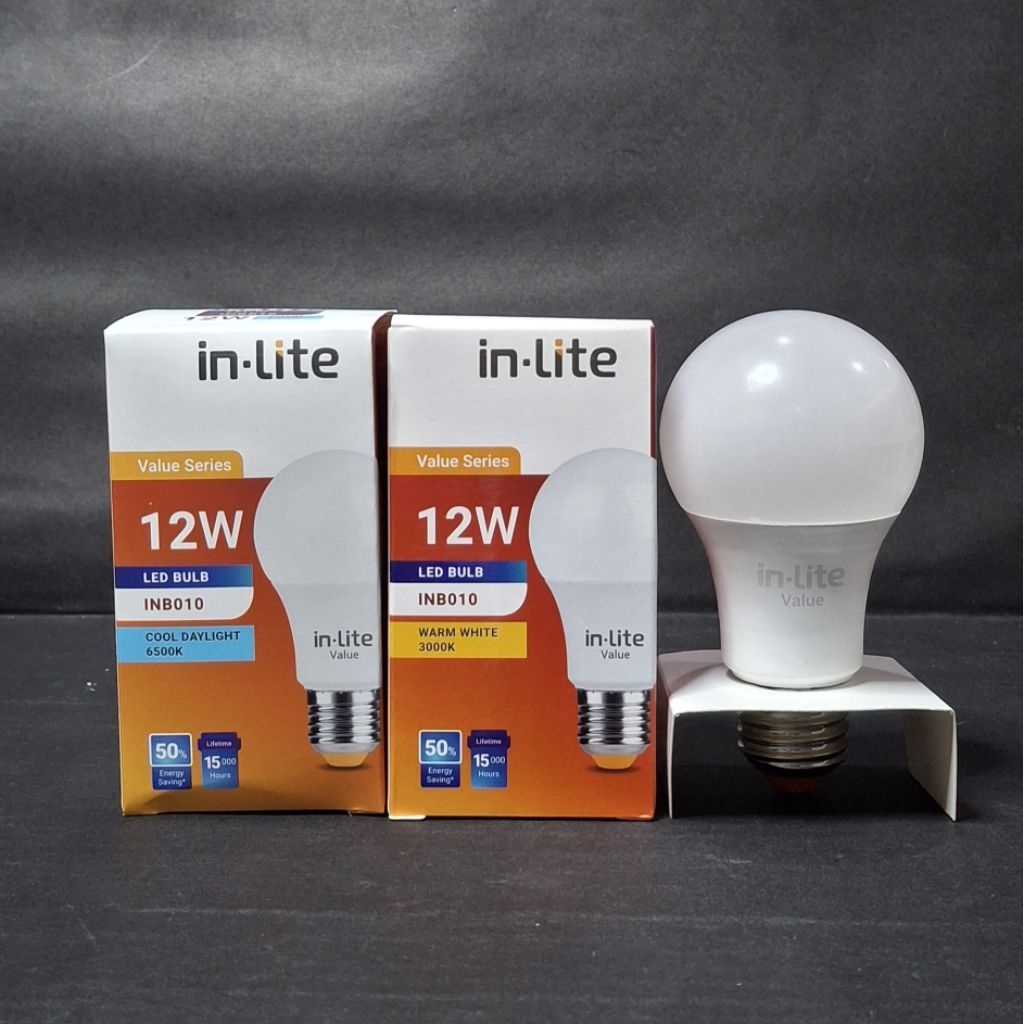 Lampu led bulb value INB010 INLITE 12 watt putih/kuning