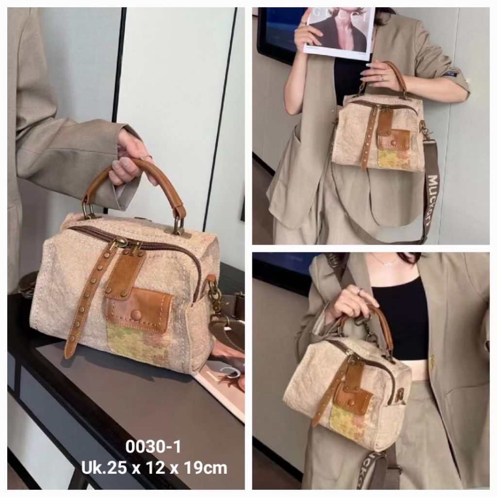 2 Varian Tas Mojito Kanvas 3in1 Tas Wanita Fashion Import *M0030/M0032