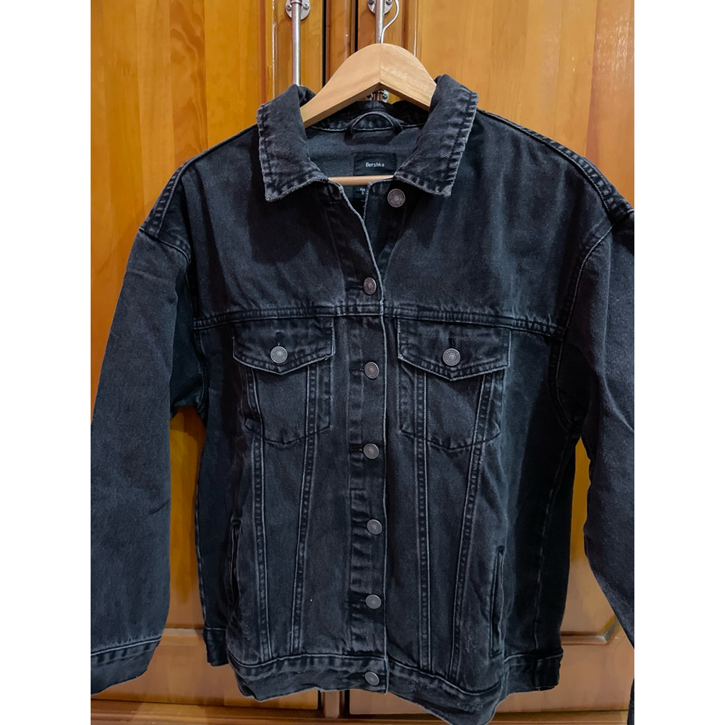 Jacket Denim Hitam Bershka Preloved