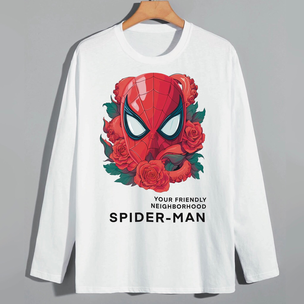 Kudahantam XXL T-Shirt Kaos Premium Spider-man Unisex Bahan 100% Cotton Combed 24s Ringspun Desain E