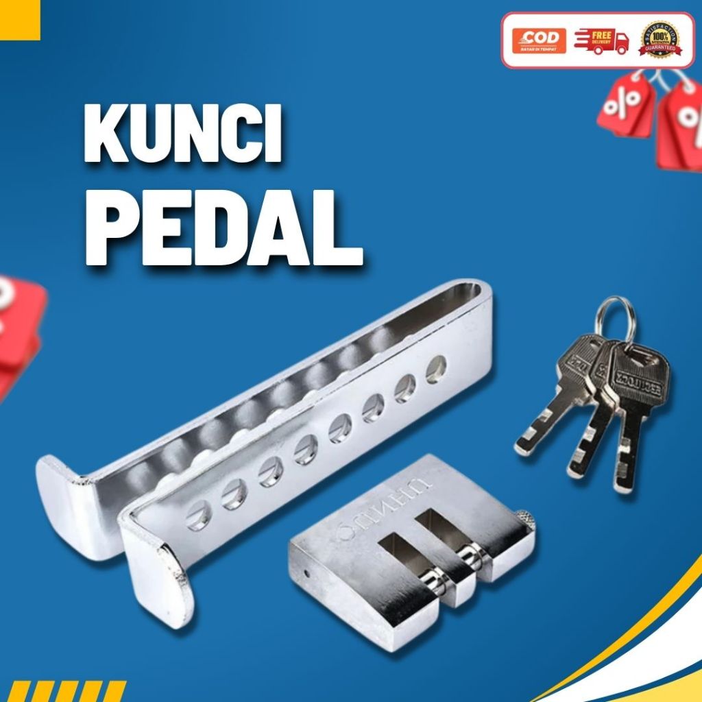 Kunci Pedal Mobil | Kunci Gembok Pedal Mobil Anti Maling | Kunci Pengaman Rem Mobil Matic dan Manual