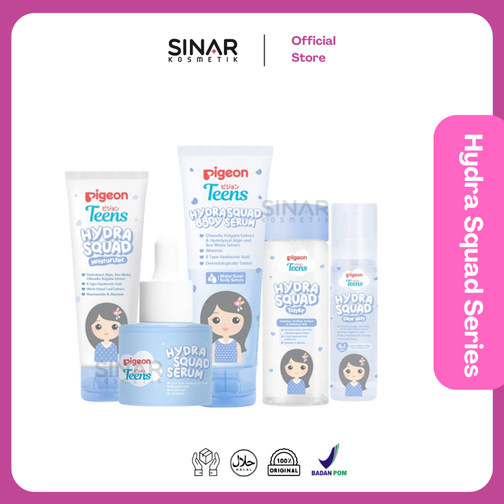 Pigeon Teens HYDRA SQUAD Series / Hydra Squad Moisturizer 20ml & 50ml / Hydra Squad Toner 100ml / Hy
