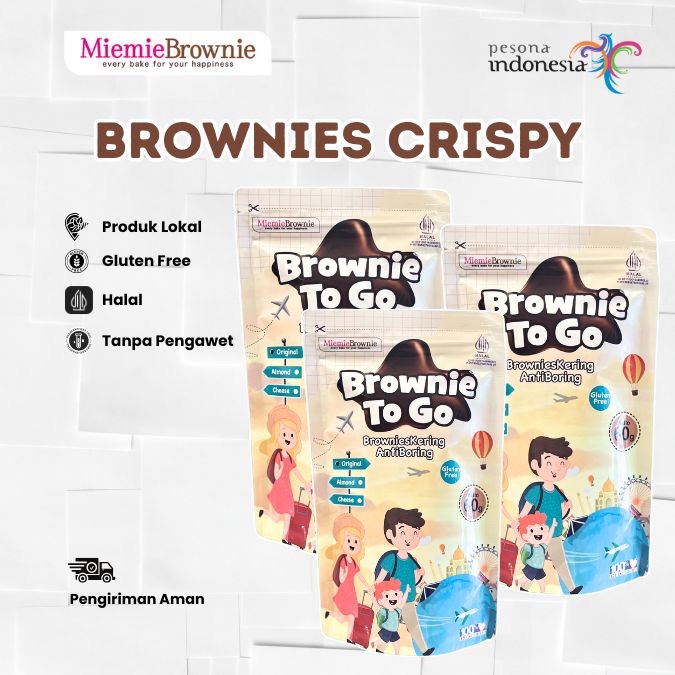 

Hemat Brownies Crispy, brownies kering, cemilan cokelat hemat beli 3 pcs' Miemie Brownie
