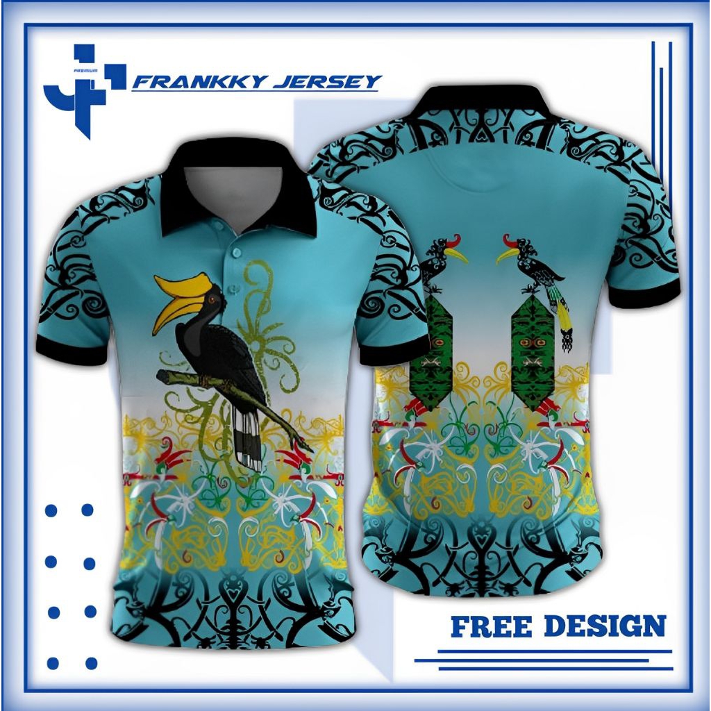 KAOS POLO BATIK PAPUA FULL PRINTING KUALITAS PREMIUM