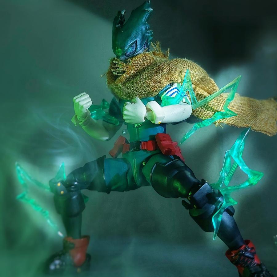 Set custom Wired Cape & Headsculpt Deku Midoriya Izuku for Revoltech and SHF my hero academia Boku n