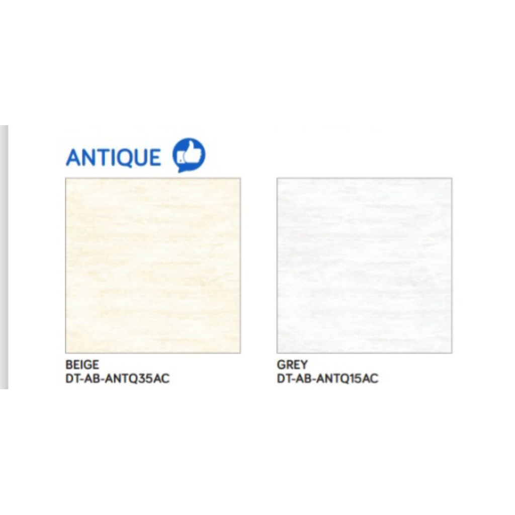 KERAMIK MERK ACCURA TIPE ANTIQUE BEIGE GREY UKIRAN 50X50 RECTIFIED CUTTING PERMUKAAN TEKSTURE GLOSSY