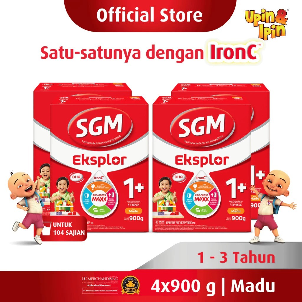 

SGM Eksplor 1+ dengan IronC Susu Pertumbuhan Rasa Madu 900GR x 3