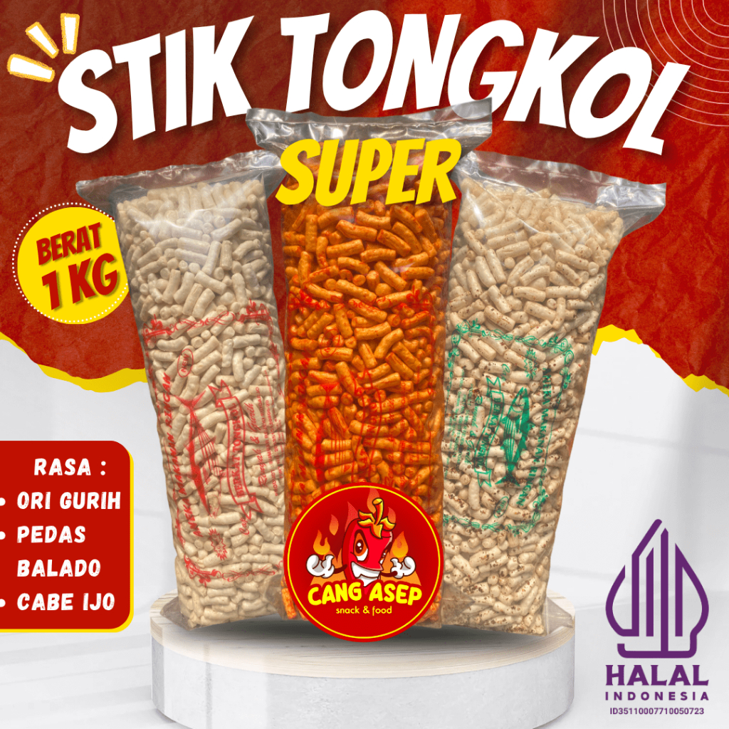 

STIK TONGKOL SUPER 1KG-Makanan krupuk Cemilan Snack Food kripik pedas balado