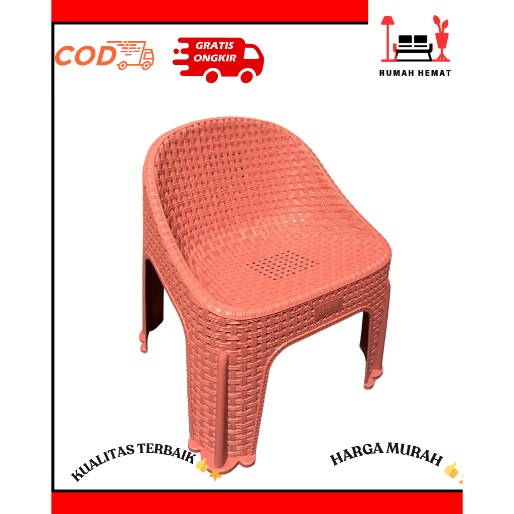 Kursi Anak - Bangku Sender Kecil Plastik Motif Rotan / Kursi Pendek Belajar Playgroup / Kursi Bangku