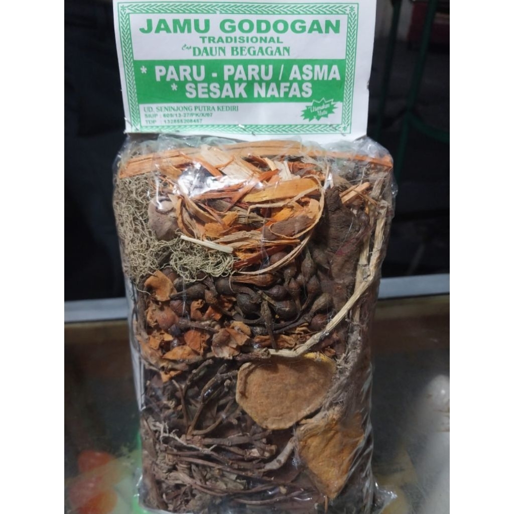 

jamu godog tradisional paru paru asma sesak nafas cap daun megagan