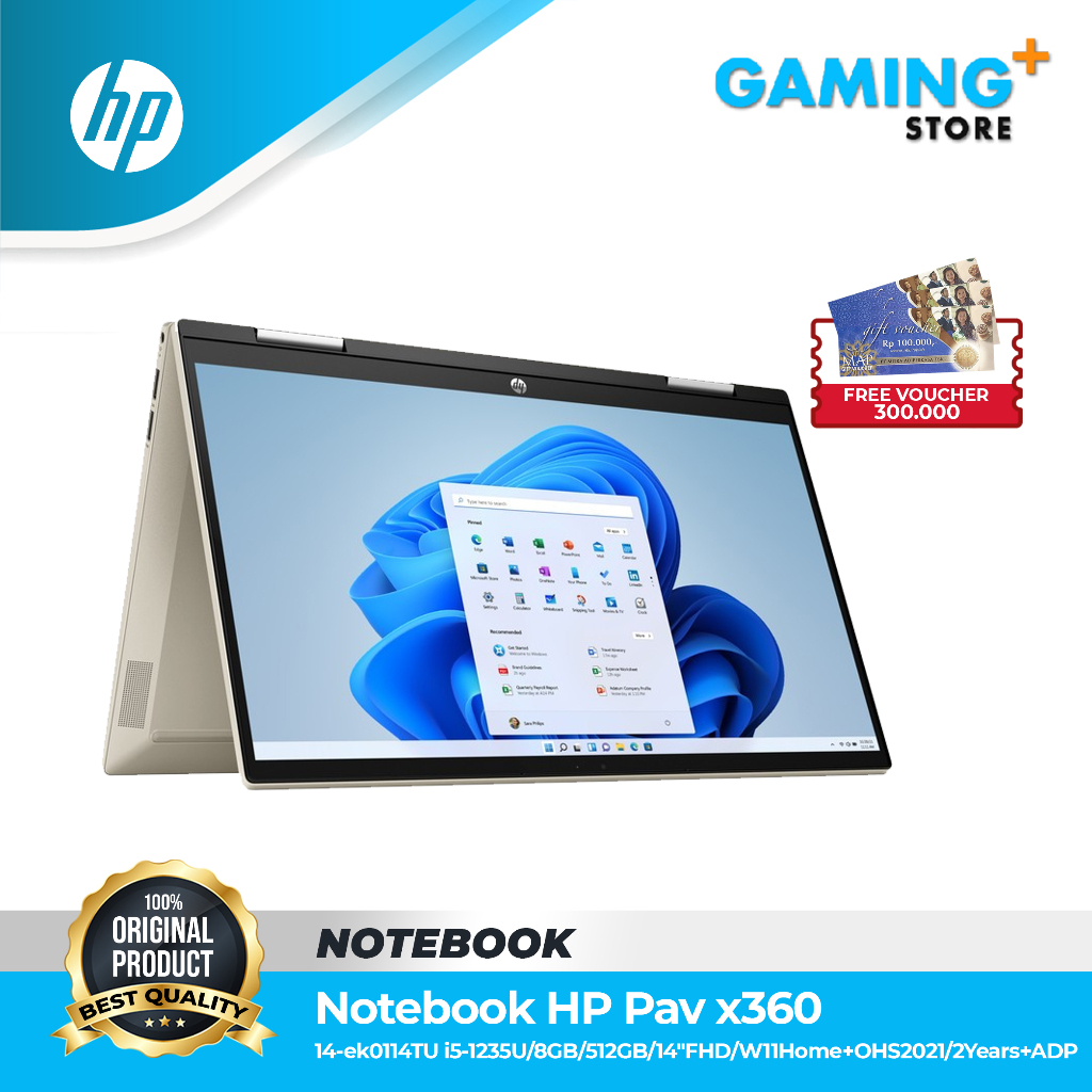 HP Laptop Pavilion x360 14-EK0114TU 14" 8GB Corei5 IntelIrisX 512GBSSD