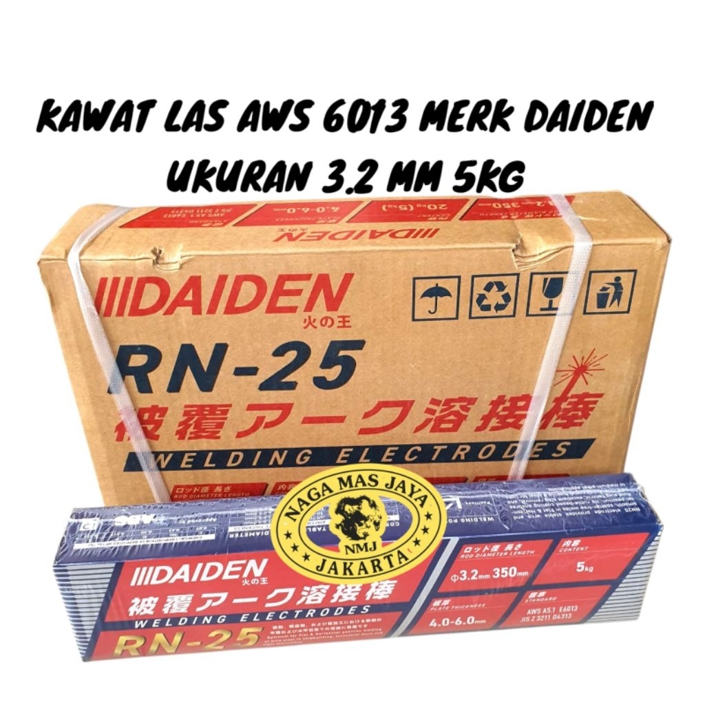 DAIDEN RN-25 KAWAT LAS 3.2MM 5KG DAIDEN RN25 3.2 MM / KAWAT LAS 3.2 MM DAIDEN RN 25 AWS 6013