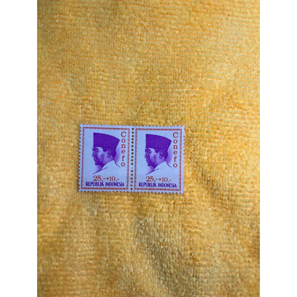 

perangko indonesia 25,-+10,- confeno gandeng 2