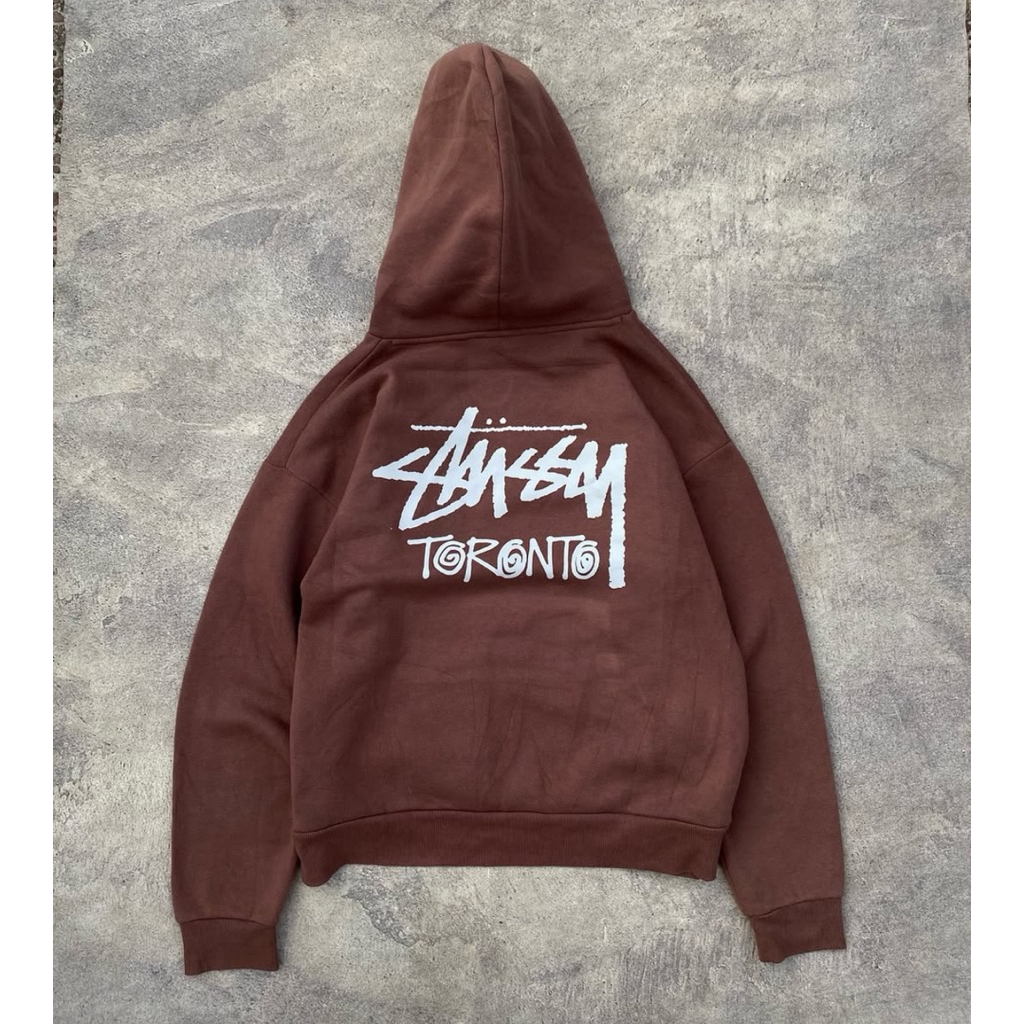 Jaket hoodie stussy brown unisex full tag 1:1 stussy hoodie jaket unisex full tag