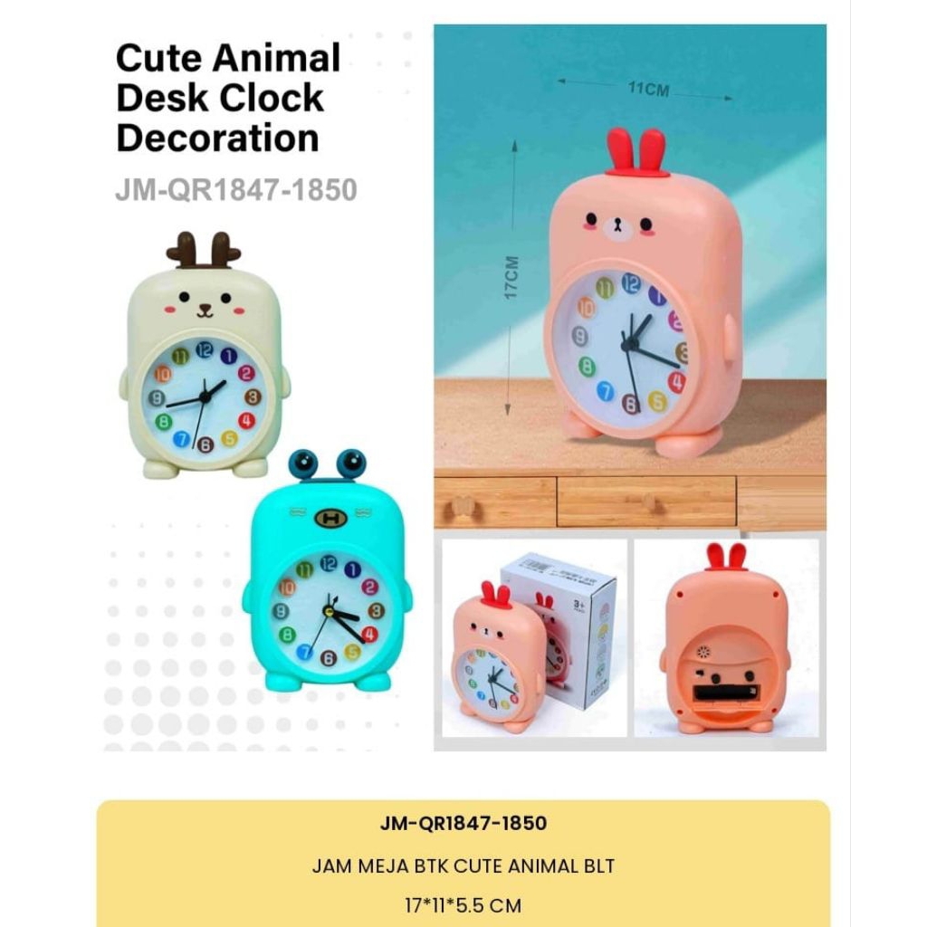 jam alarm/jam karakter/jam alarm karakter/jam meja anak