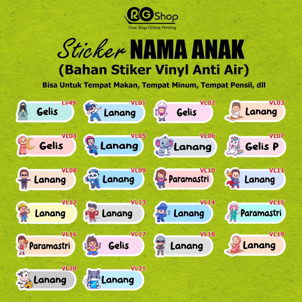 

STIKER LABEL NAMA ANAK VINYL ANTI AIR, TEMPAT MAKAN, TEMPAT MINUM, TEMPAT BEKAL ANAK