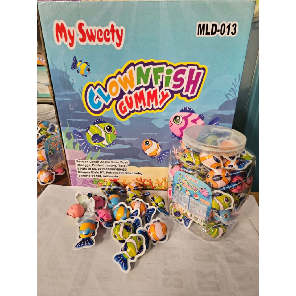 

Permen Glownfish gummy rasa buah buahan 1toples isi 30pcs