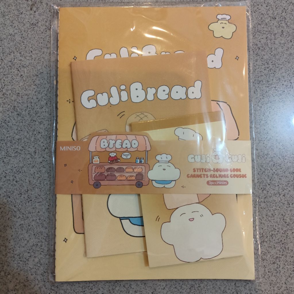 

MINISO Guji stitch bound book 3 pcs buku tulis memo pad sticky note