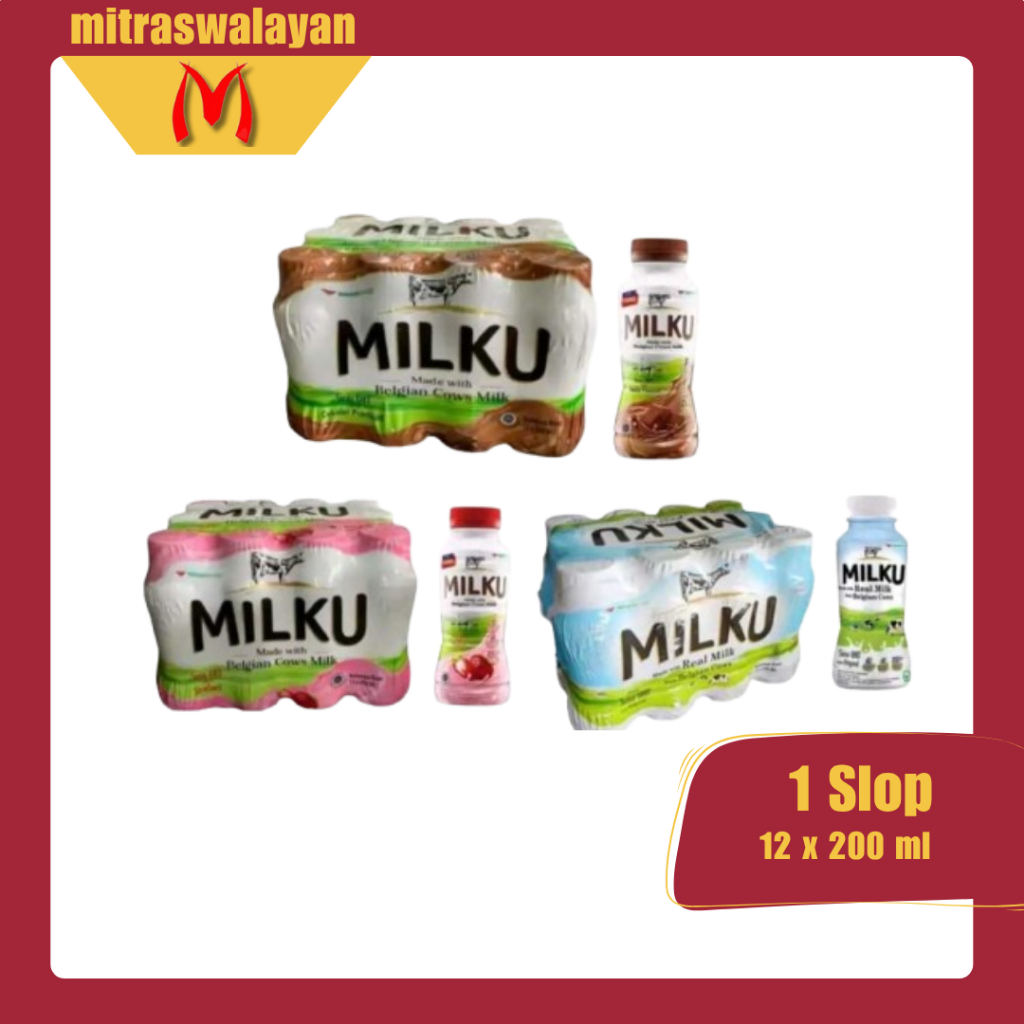 

MILKU Susu Kemasan Botol 1 Slop isi 12 Botol @200 ml