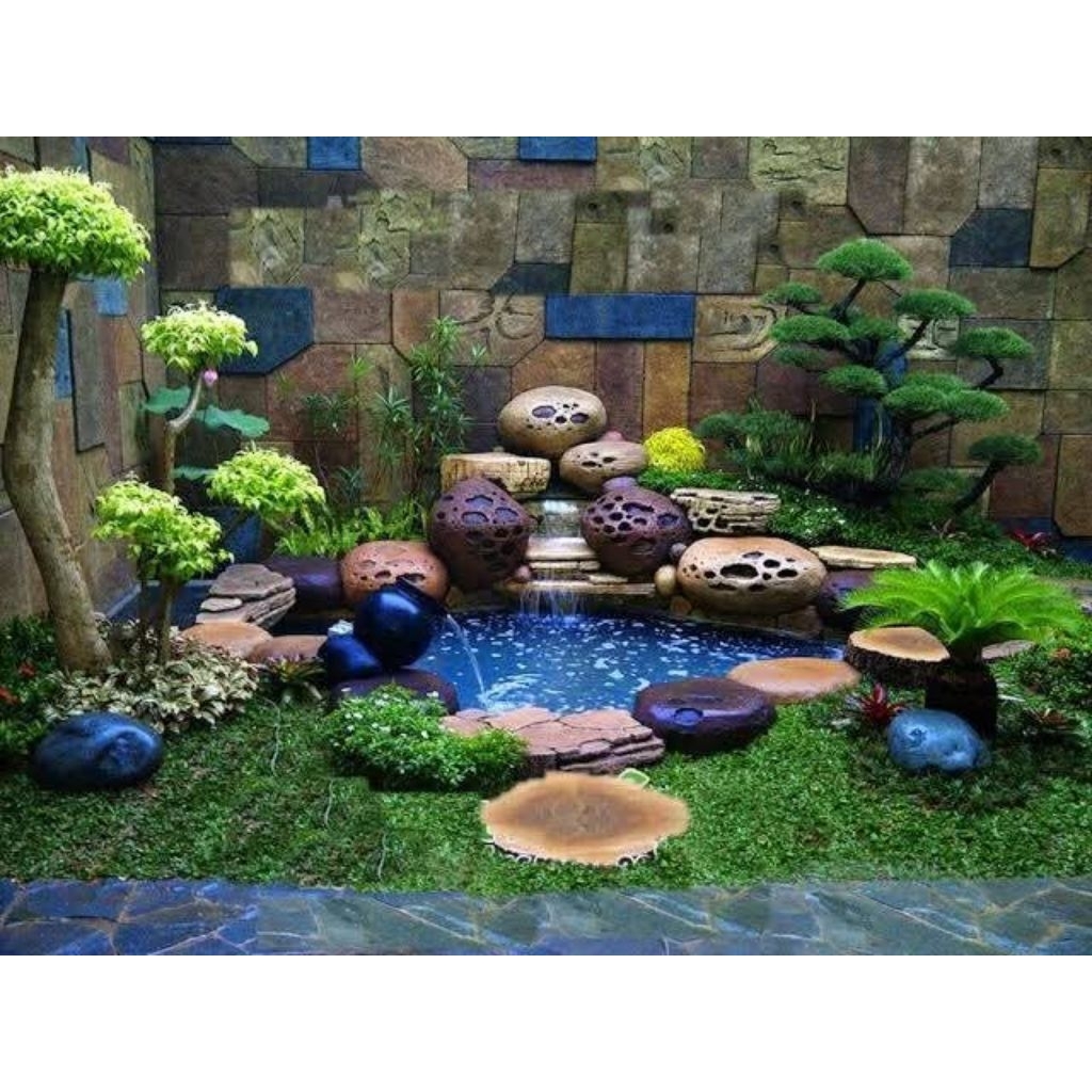 tukang kolam batu alam//kolam relif tebing