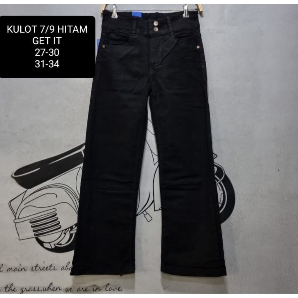KULOT JEANS WANITA 7/9 SAKU DEPAN Sz 28-34