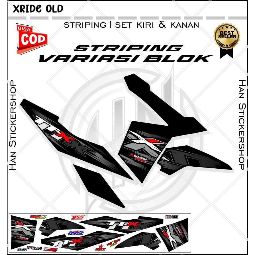 Cod Sticker Striping Variasi Xride Old Dengan Desain TTX Variasi Sticker Xride