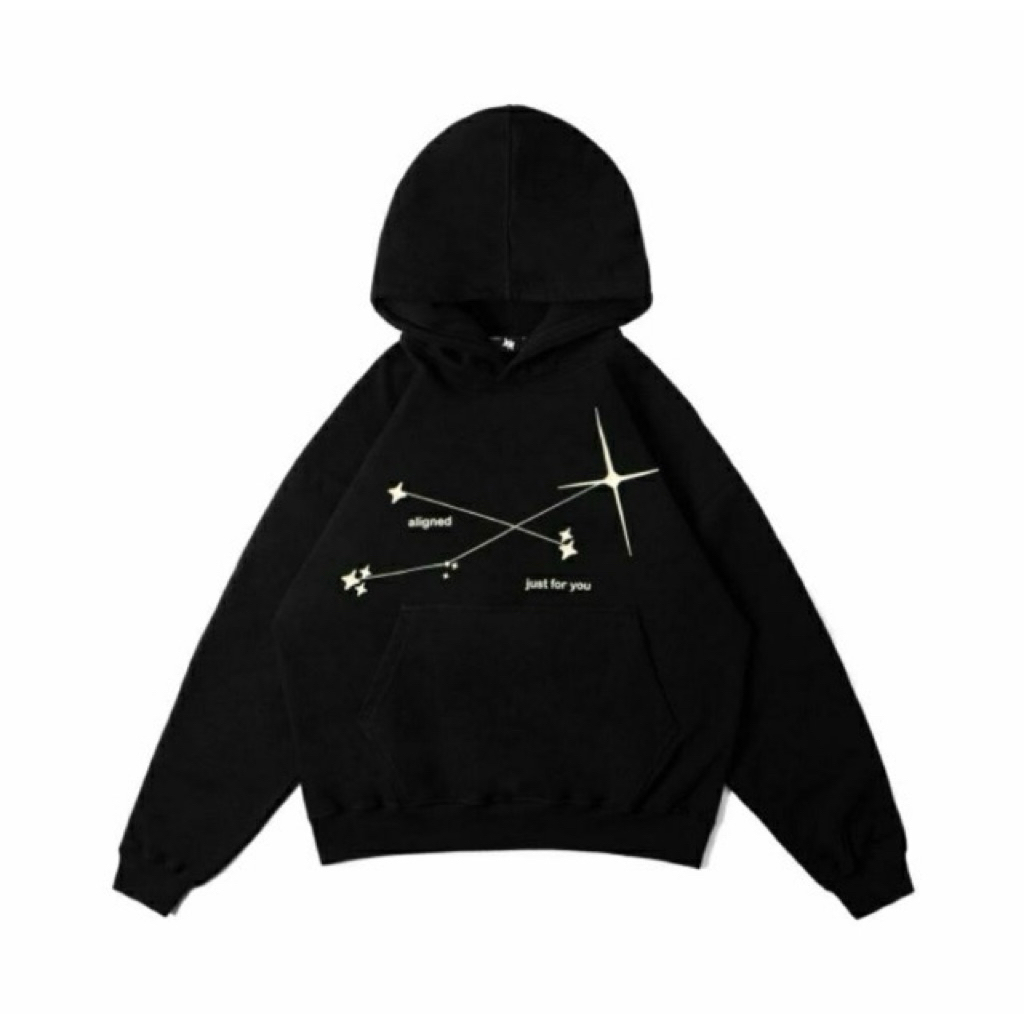chambre de la vain aligned hoodie black