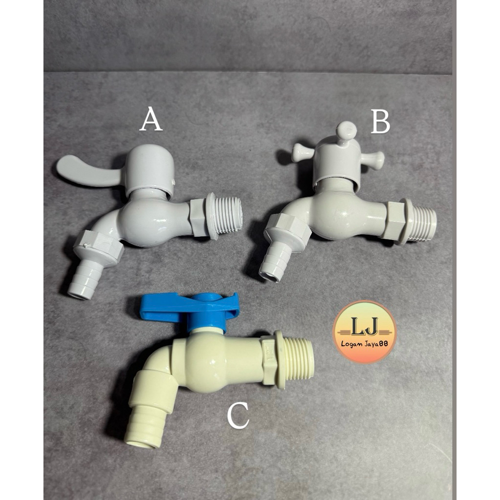 Kran Air Plastik 1/2 inch | Keran Air Bak mandi | Kran air taman