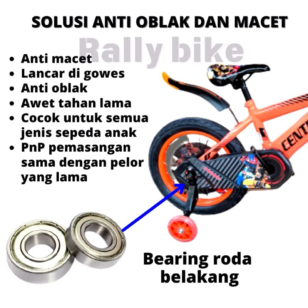 Bearing klaher roda belakang velg sepeda anak PNP semua sepeda