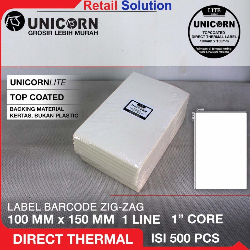 

KODE U47I Label Thermal Resi Stiker 1x15 mm 1 X 15 Mm 1x15mm ZIGZAG